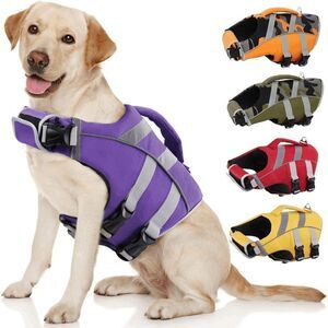 NEW Open Box Kuoser 2XL Dog Purple Life Jacket with Reflective Stripes, Adj